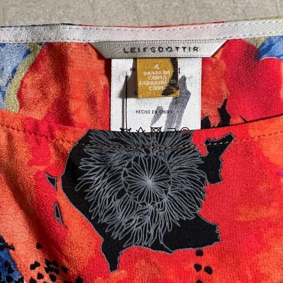 NWOT Leifsdottir Anthropologie Poppy Flower Boho Top Blouse silk - Picture 8 of 9